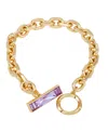 Vince Camuto Gold-tone Glass Stone Toggle Chain Bracelet In Gold