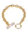 VINCE CAMUTO GOLD-TONE GLASS STONE TOGGLE CHAIN BRACELET