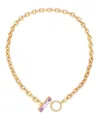 VINCE CAMUTO GOLD-TONE GLASS STONE TOGGLE NECKLACE, 18"