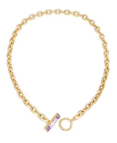 Vince Camuto Gold-tone Glass Stone Toggle Necklace, 18"