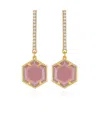 Vince Camuto Gold Tone Hexagon Pave Bar Drop Earrings