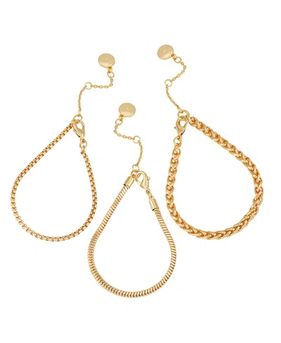 Vince Camuto Gold-tone Mixed Chain Trio Bracelet Set, 3 Piece