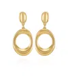 Vince Camuto Gold Tone Oval Drop Earrings