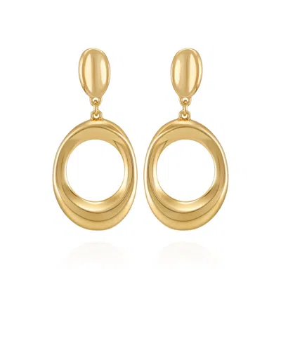 Vince Camuto Gold Tone Oval Drop Earrings