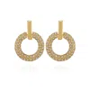 Vince Camuto Gold Tone Pave Crystal Hoop Drop Earrings In Gold