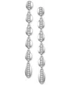 Vince Camuto Gold-tone Pave Oval Linear Drop Earrings In Silver
