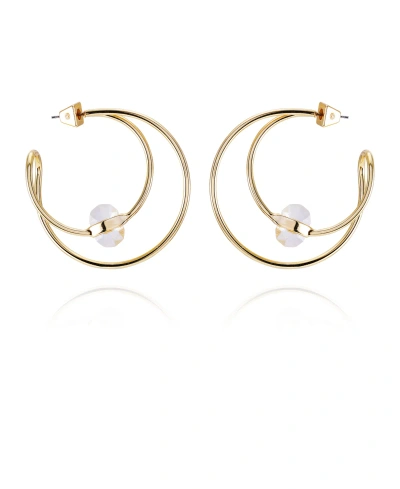 Vince Camuto Gold-tone Spiral Open C Hoop Earrings