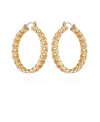 VINCE CAMUTO GOLD TONE TEXTURED WOVEN HOOP EARRINGS