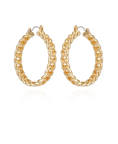 Vince Camuto Gold Tone Textured Woven Hoop Earrings