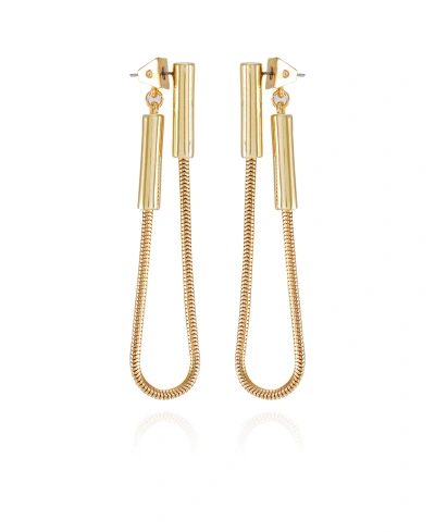 Vince Camuto Gold-tone Twisted Chain Drop Earrings