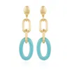 Vince Camuto Goldtone Blue Candy Interlocking Drop Earrings In Brown