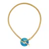 Vince Camuto Goldtone Blue Candy Stone Snake Chain Necklace In Gold