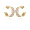Vince Camuto Goldtone Crystal C Hoop Earrings In Gold