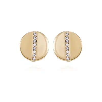 Vince Camuto Goldtone Crystal Stone Circle Clip On Earrings