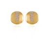 Vince Camuto Goldtone Crystal Stone Coin Button Earrings In Gold