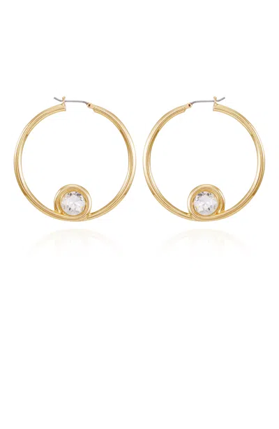 Vince Camuto Goldtone Crystal Stone Hoop Earring