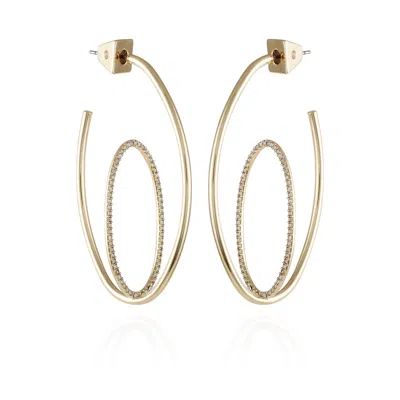 Vince Camuto Goldtone Crystal Stone Orbital Hoop Earrings