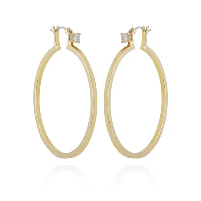 Vince Camuto Gold-tone Cubic Zirconia Large Hoops Earrings