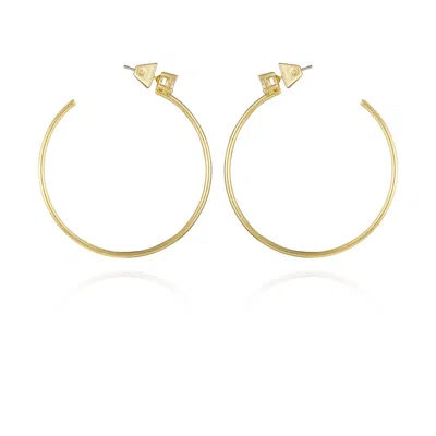 Vince Camuto Goldtone Cubic Zirconia Open Hoop Earrings