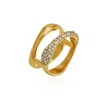 Vince Camuto Goldtone Double Band Crystal Stone Ring In Gold