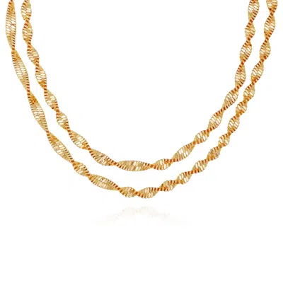 Vince Camuto Goldtone Double Layered Harringbone Necklace