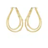 Vince Camuto Goldtone Double Oval Hoop Earrings In Burgundy