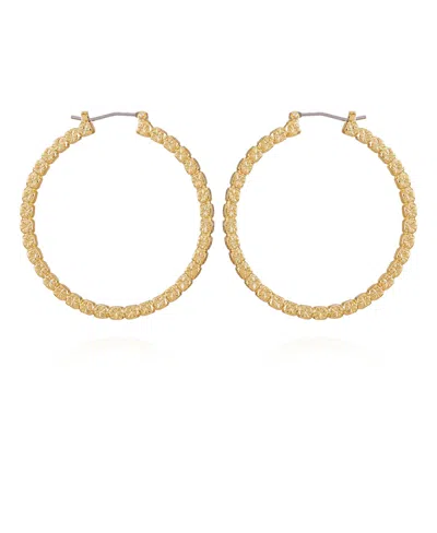 Vince Camuto Goldtone Frozen Ball Chain Hoop Earrings
