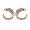 Vince Camuto Goldtone Pave Crystal Stone Open Hoop Earrings In Gold