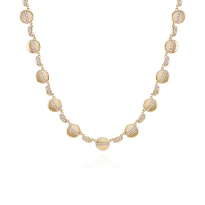 VINCE CAMUTO GOLDTONE PAVE MULTI-COIN STATEMENT NECKLACE