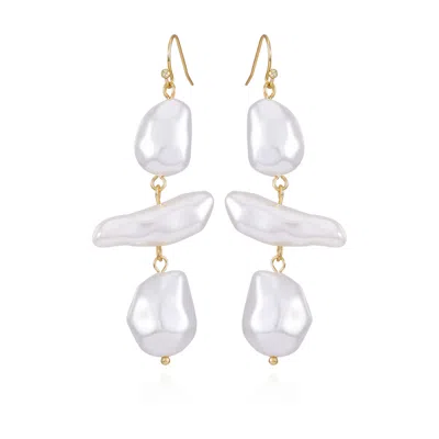 Vince Camuto Goldtone Pearl Linear Drop Earrings