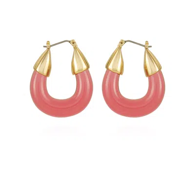 Vince Camuto Goldtone Pink Candy Hoop Earrings
