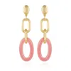 Vince Camuto Goldtone Pink Candy Interlocking Drop Earrings In Gold