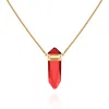 Vince Camuto Goldtone Red Crystal-shape Stone Pendant Long Necklace In Red