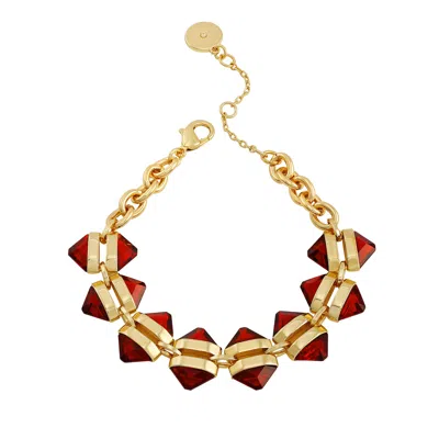 Vince Camuto Goldtone Red Stone Cable Chain Bracelet