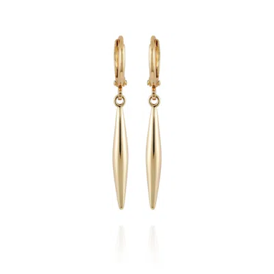 VINCE CAMUTO GOLDTONE SPEAR DANGLE HUGGIE HOOP DANGLE DROP EARRINGS
