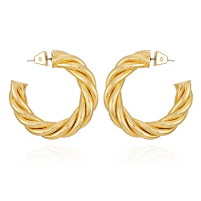 Vince Camuto Goldtone Textured Rope Hoop Earrings