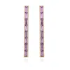Vince Camuto Goldtone Violet Stone Baguette Stick Drop Earrings In Pink