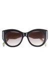 Vince Camuto Gradient Cat Eye Sunglasses In Black / Ivory
