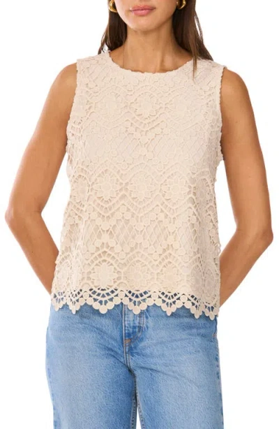 Vince Camuto Guipure Lace Sleeveless Top In Birch