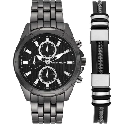 Vince Camuto Gunmetal Bracelet Watch & Bracelet Set