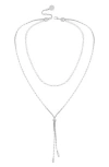 Vince Camuto Had A Chain Layered Y-necklace In Silver Tone