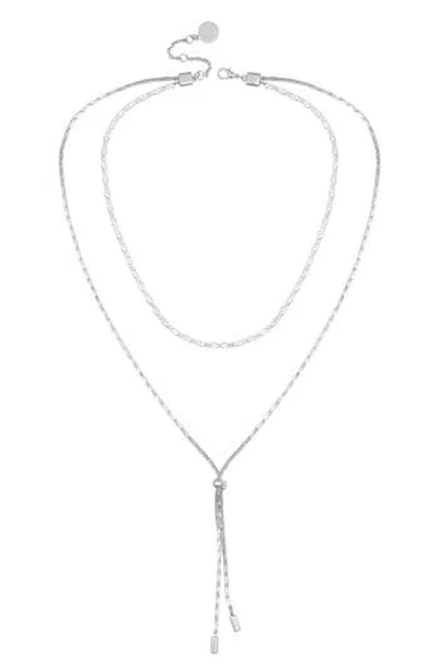 Vince Camuto Had A Chain Layered Y-necklace In Silver Tone