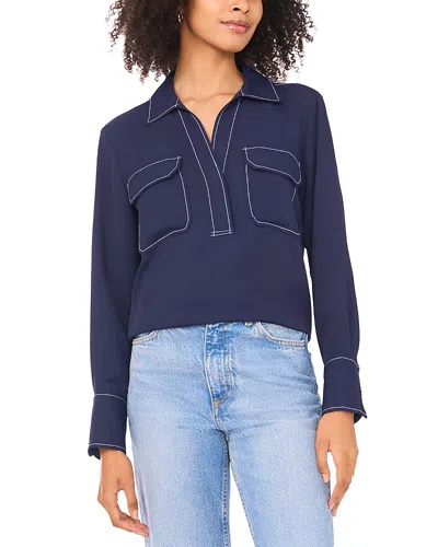 VINCE CAMUTO HALF PLACKET BLOUSE