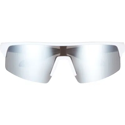 Vince Camuto Half Rim Sport Shield Sunglasses In Matte White