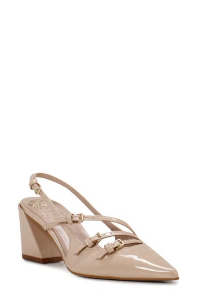 Vince Camuto Haliza Slingback Pointed Toe Pump In Summer Beige Soft Patent