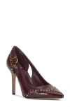 Vince Camuto Hally Studded Pointed Toe Pump In Burgundy