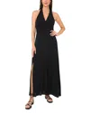 Vince Camuto Beaded Halter Maxi Dress In Black