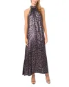 Vince Camuto Halter High Neck Maxi Dress In Purple