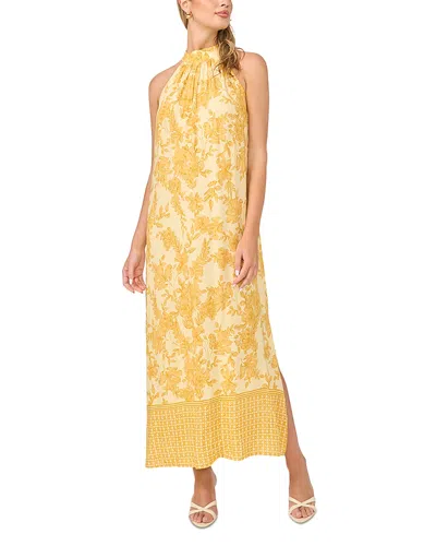 Vince Camuto Halter Neck Maxi Dress In Yellow