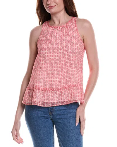 Vince Camuto Halter Neck Shell Peplum Tank Top In Multi